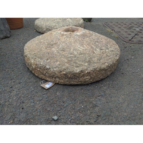 22 - Granite staddle stone top. D52cm