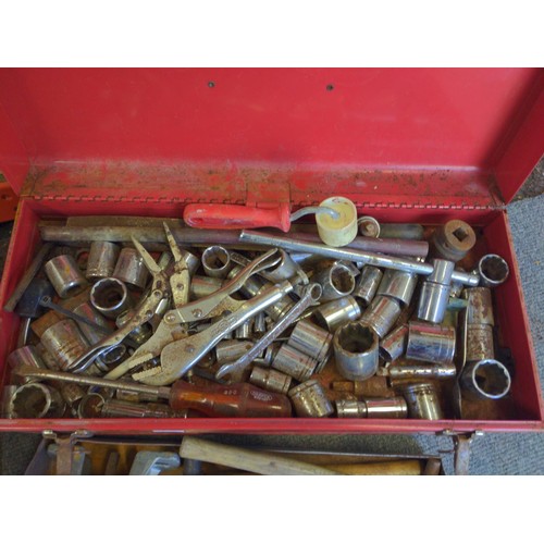 231 - Large quantity of tools inc sockets & spanners, in 2 metal tool boxes