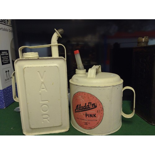 262 - 4 various paraffin cans inc Shell,Valor & Aladdin