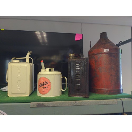 262 - 4 various paraffin cans inc Shell,Valor & Aladdin