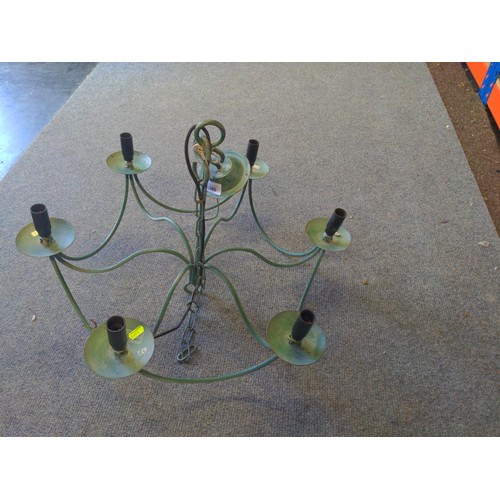 266 - Wrought iron 6 armed ceiling light fitting