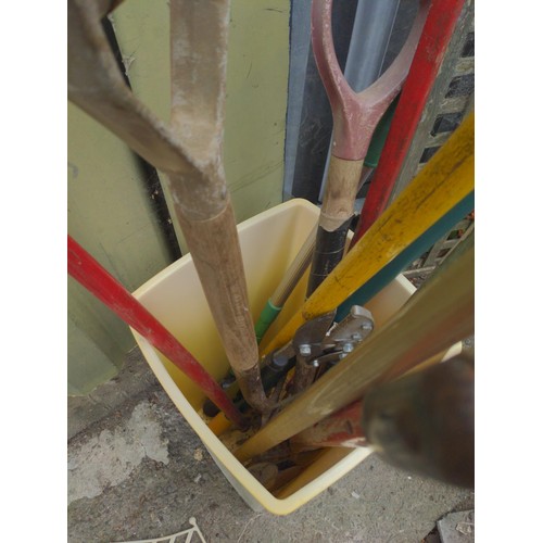 43 - Selection of long handled tools inc loppers shovels etc.