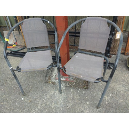 54 - Pair of metal framed garden chairs