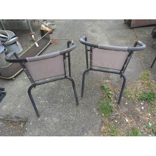 54 - Pair of metal framed garden chairs