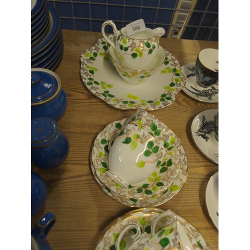 586 - Royal Stuart tea set with cake plate milk jug and sugar bowl