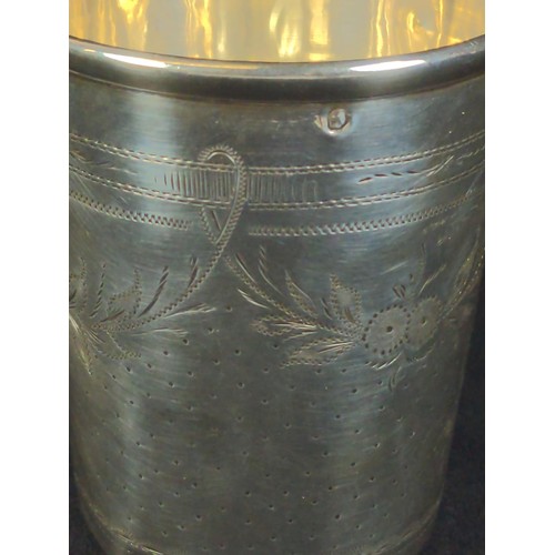 492 - French silver beaker with inscription 'Maude', maker's mark AH, 56.35 grams, together with a Jacob T... 