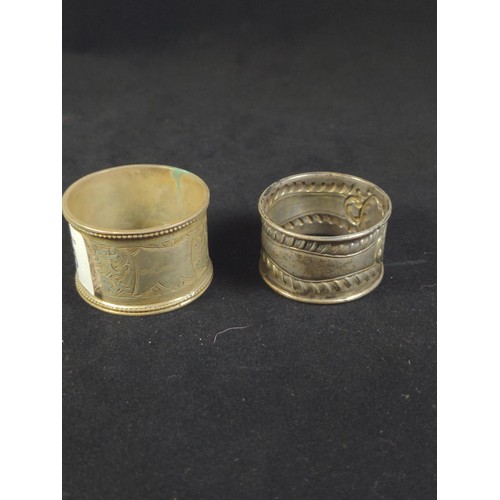 496 - Two hallmarked silver napkin rings