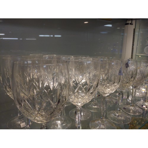 549 - 5 matching sets of 6, cut glass drinking glasses inc. Edinburgh and Schott 