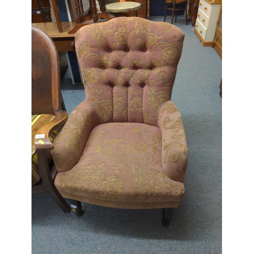 884 - Button back upholstered armchair