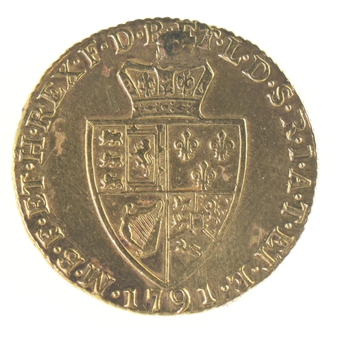 6 - George III 1791 spade guinea, diameter 24mm, 8.27 grams