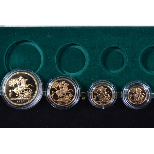 8 - Royal Mint UK 1980 Gold Proof Set, including a £5, £2, sovereign and half-sovereign, wit... 