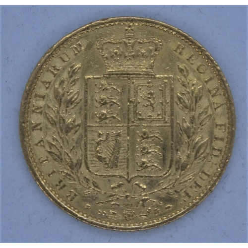 16 - 1864 Victoria (Young Head) full sovereign, die number 87