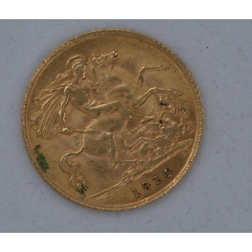 19 - 1914 George V half sovereign