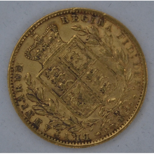 29 - 1866 Victoria (Young Head Shield Back) full sovereign, die number 43