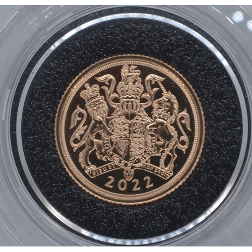 36 - 2022 Elizabeth II UK Platinum Jubilee Gold Quarter Sovereign, with certificate and pouch