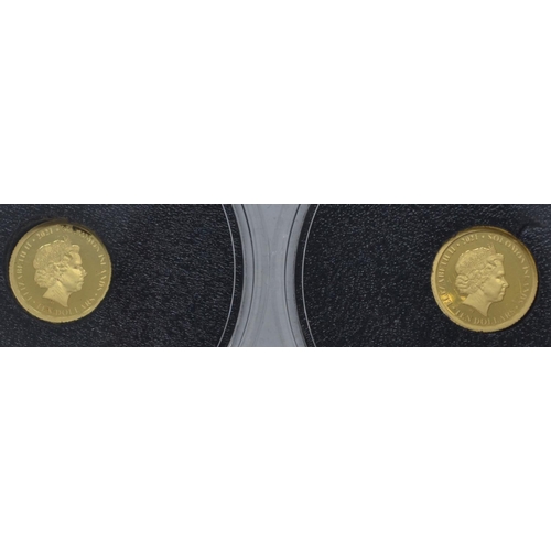 43 - Two Elizabeth II 24ct gold 0.5 gram $10 'UEFA Euro 2020' Solomon Islands coins, with certificates an... 