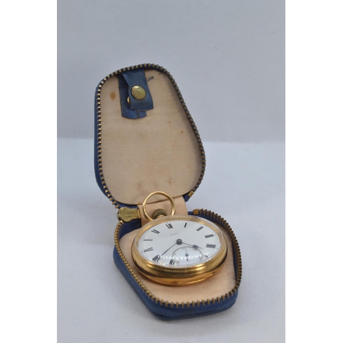 58 - 18ct gold cased open face pocket watch, Fridlander London, case hallmarked AF London 1898,... 