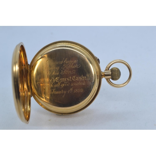 58 - 18ct gold cased open face pocket watch, Fridlander London, case hallmarked AF London 1898,... 