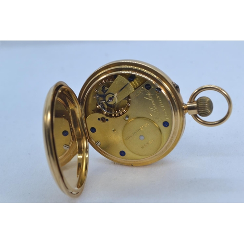 58 - 18ct gold cased open face pocket watch, Fridlander London, case hallmarked AF London 1898,... 