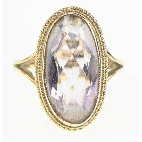 79 - 9ct gold oval cut amethyst ring, size M, gross weight 3.76 grams