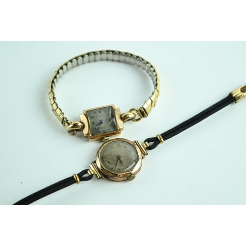 68 - Two ladies watches both marked 9ct gold.