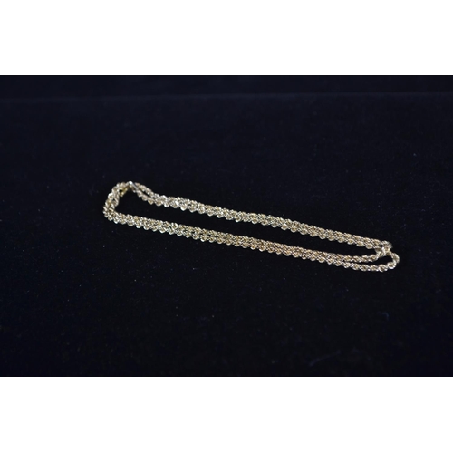 92 - 9ct gold rope twist neck chain, circumference 515mm, 3.5 grams