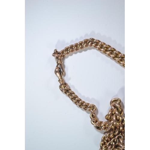 101 - 9ct gold belcher chain with T-bar, gross weight 22.92 grams