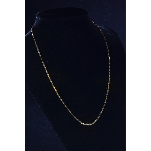 104 - 9ct gold anchor link neck chain, circumference 450mm, 3.08 grams