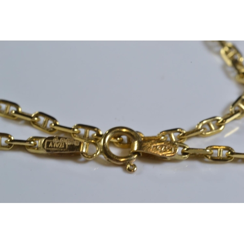 104 - 9ct gold anchor link neck chain, circumference 450mm, 3.08 grams