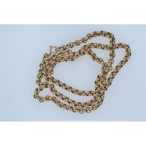 105 - 9ct gold belcher chain, circumference 600mm, 17.7 grams