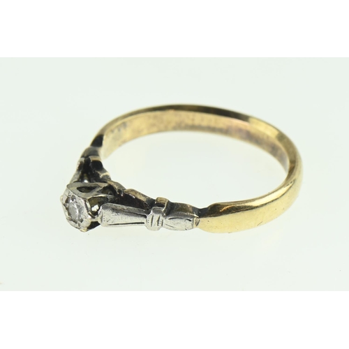 122 - Diamond solitaire ring, set in yellow metal tested positive for 9ct gold, size P1/2, gross weight 2.... 