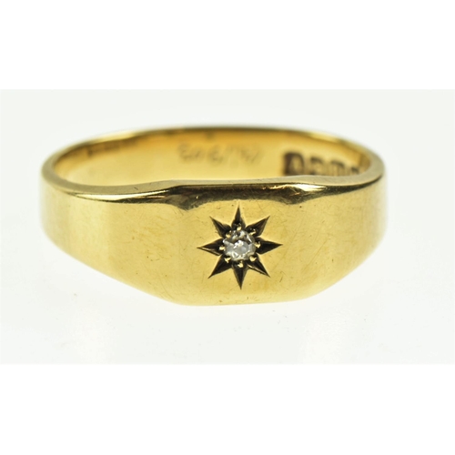 124 - 18ct gold and diamond ring, hallmarked Birmingham 1945, size U1/2, gross weight 7.5 grams