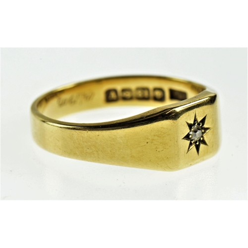 124 - 18ct gold and diamond ring, hallmarked Birmingham 1945, size U1/2, gross weight 7.5 grams