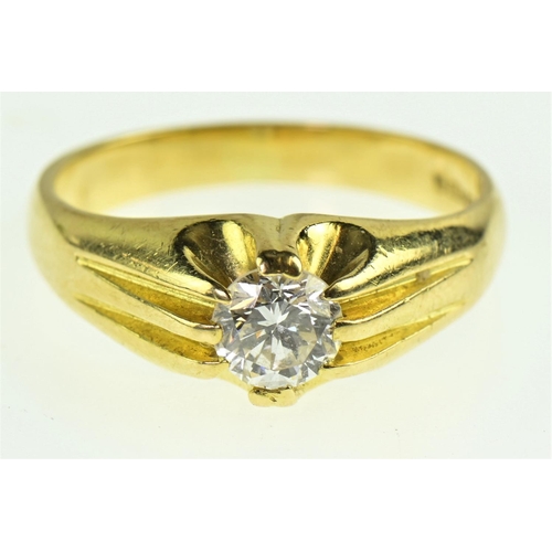 162 - 18ct gold and diamond solitaire ring, diamond diameter approx. 4mm, size N, gross weight 5.38 grams