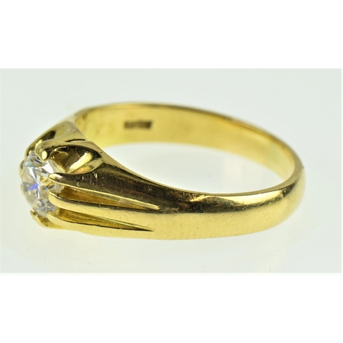 162 - 18ct gold and diamond solitaire ring, diamond diameter approx. 4mm, size N, gross weight 5.38 grams