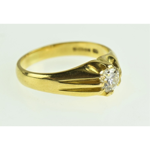 162 - 18ct gold and diamond solitaire ring, diamond diameter approx. 4mm, size N, gross weight 5.38 grams