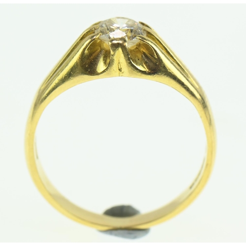 162 - 18ct gold and diamond solitaire ring, diamond diameter approx. 4mm, size N, gross weight 5.38 grams