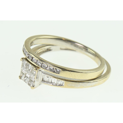 164 - Two 18ct white gold and diamond rings, size L and L1/2 respectively, gross weight 4.36 grams