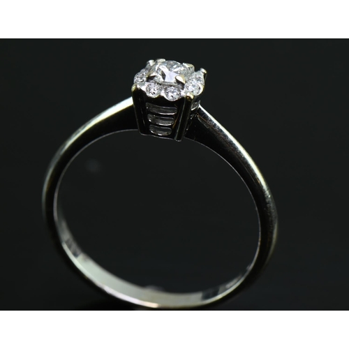 170 - Natural diamond (0.50 carat total) illusion set ring mounted on 18ct white gold, size N, gross weigh... 