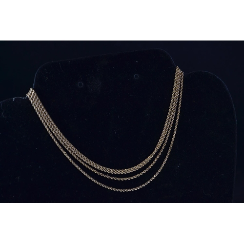 172 - Yellow metal long chain, tests positive for 9ct gold, circumference approximately 1,260mm, 11.6 gram... 