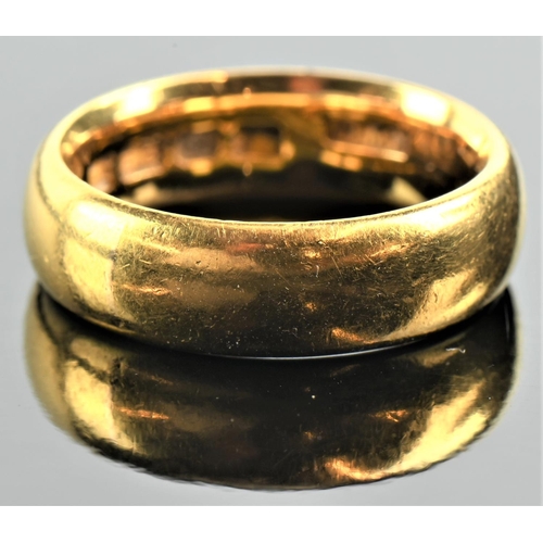 218 - 22ct gold band ring, size N, gross weight 10.17 grams