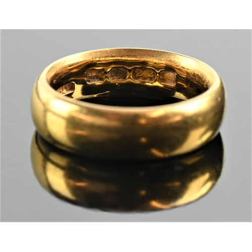 218 - 22ct gold band ring, size N, gross weight 10.17 grams