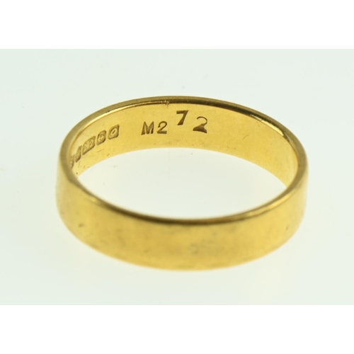 220 - 22ct gold band ring, size M1/2, 4.25 grams