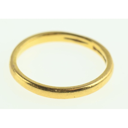 222 - 22ct band ring, size Q,  3.51 grams