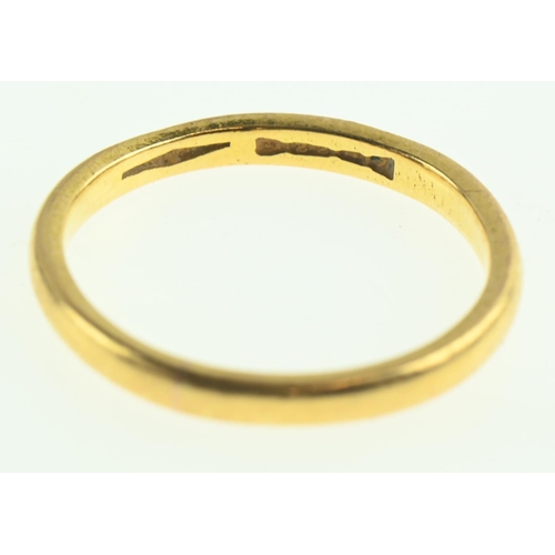 222 - 22ct band ring, size Q,  3.51 grams