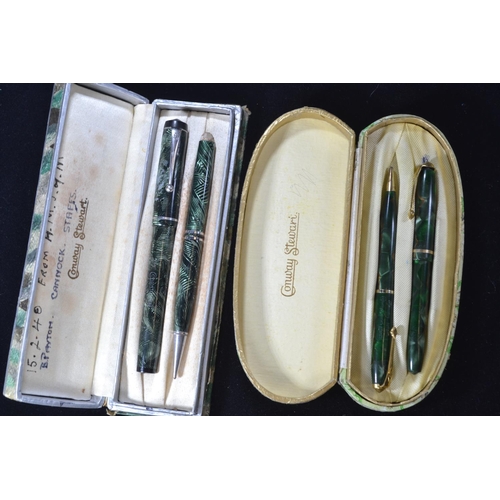 282 - Two sets of Conway Stewart pen and pencil sets. One pen and pencil (460) in box and one Dinky 550.Bo... 