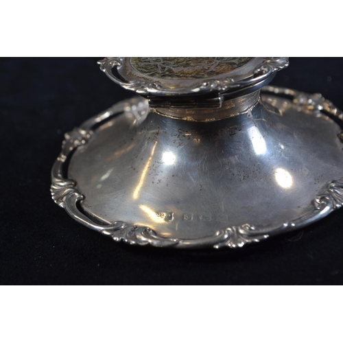 304 - Silver and tortoiseshell capstan inkwell with shagreen base, Mappin & Webb Ltd, Birmingham ... 