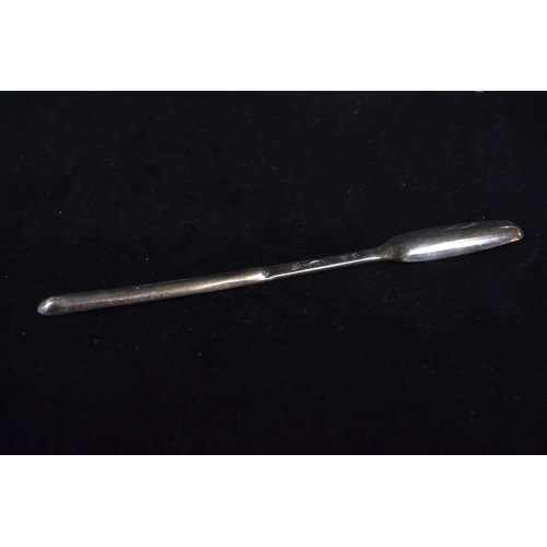 305 - Queen Anne silver marrow scoop, maker's mark indistinct, London 1707, length 20cm, 42 grams