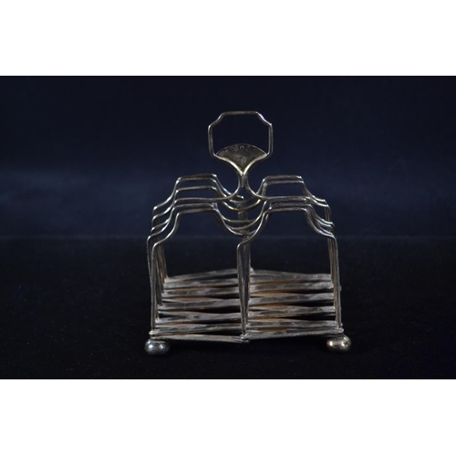 313 - Georgian silver seven-bar concertina toast rack, Samuel Roberts, George Cadman & Co, Sheffield, ... 