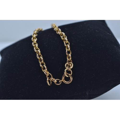 97 - 9ct gold belcher link neck chain, circumference 515mm, 12.85 grams